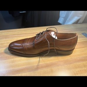 Johnston and Murphy Sanborn Cap Toe Tan Full Grain Leather Shoe
